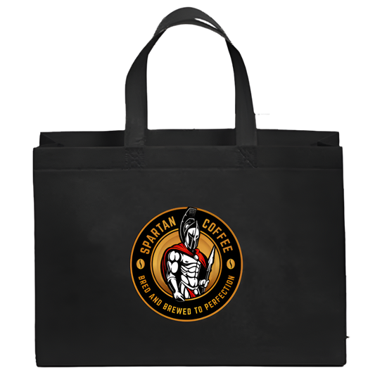 Reusable Non-woven Black Grocery Shopping Tote Bag with Handles