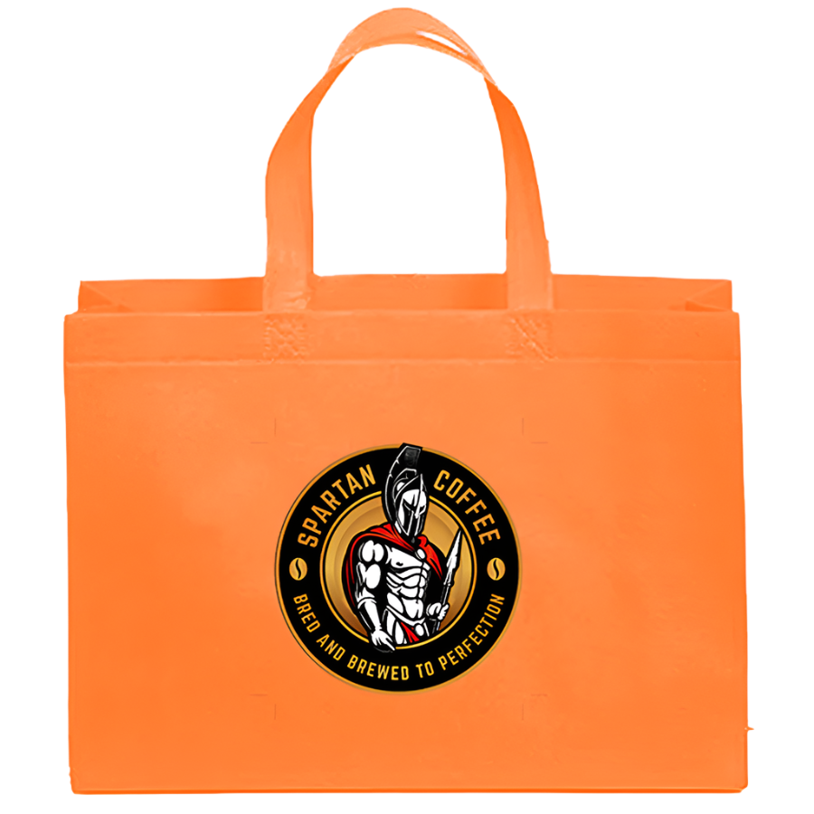 Reusable Non-woven Orange Grocery Shopping Tote Bag with Handles