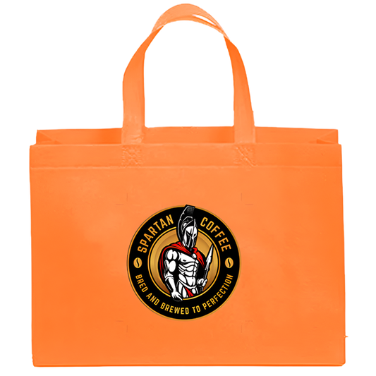 Reusable Non-woven Orange Grocery Shopping Tote Bag with Handles