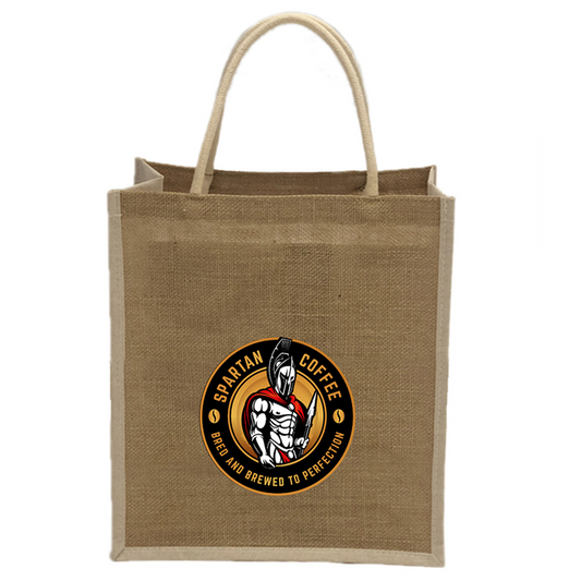 Burlap Premium Tote Bag, Waterproof Grocery Shopping Bag, Tall
