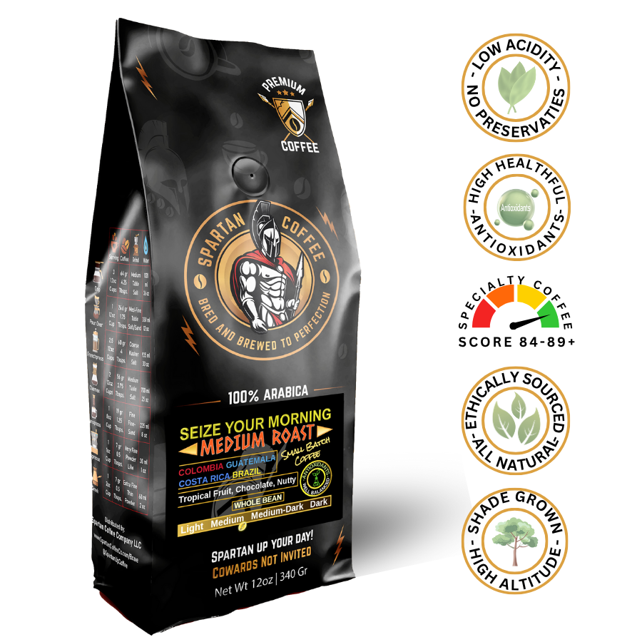 Seize Your Morning Signature Blend Coffee '100% Arabica' bean 'milk chocolate, honey, nutty tones, tropical fruit.' medium roast