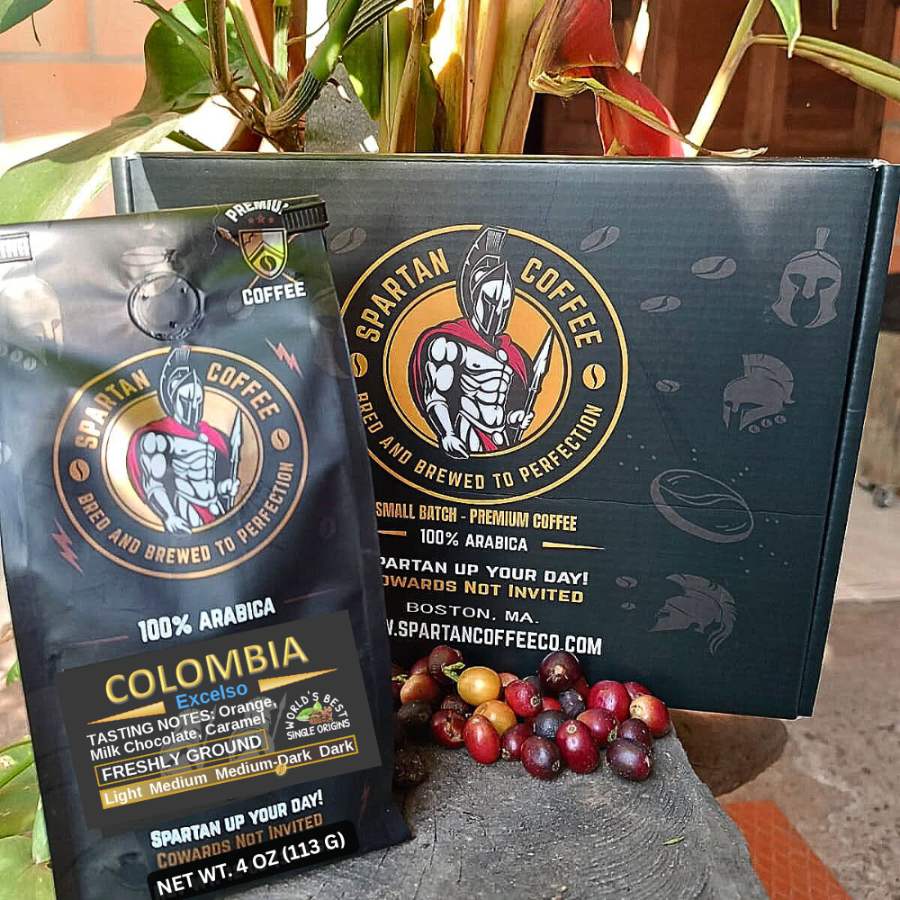 World Tour coffee gift box featuring single origin ground coffee from Colombia by Spartan Coffee