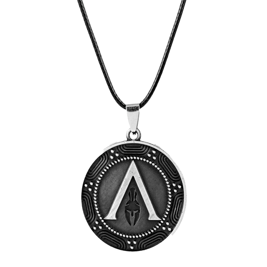 Ancient Greek Spartan Shield Pendant Necklace