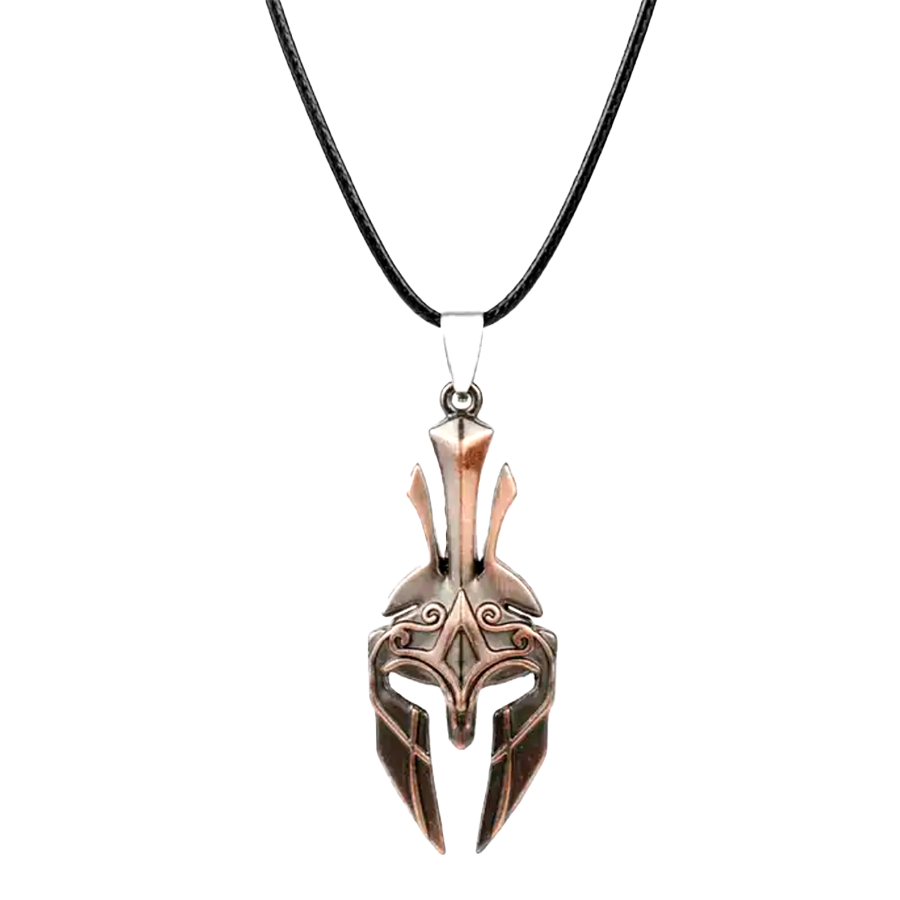 Ancient Greek Spartan Helmet Mask Pendant Necklace