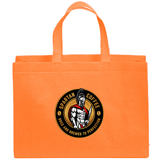 Reusable Non-woven Orange Grocery Shopping Tote Bag with Handles